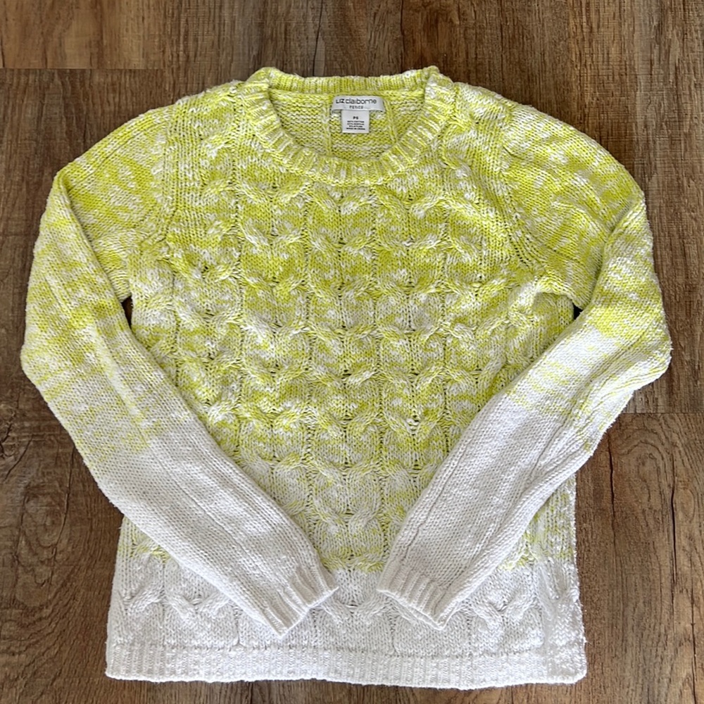 Ombre Liz Claiborne PS Petite Small Cable Sweater